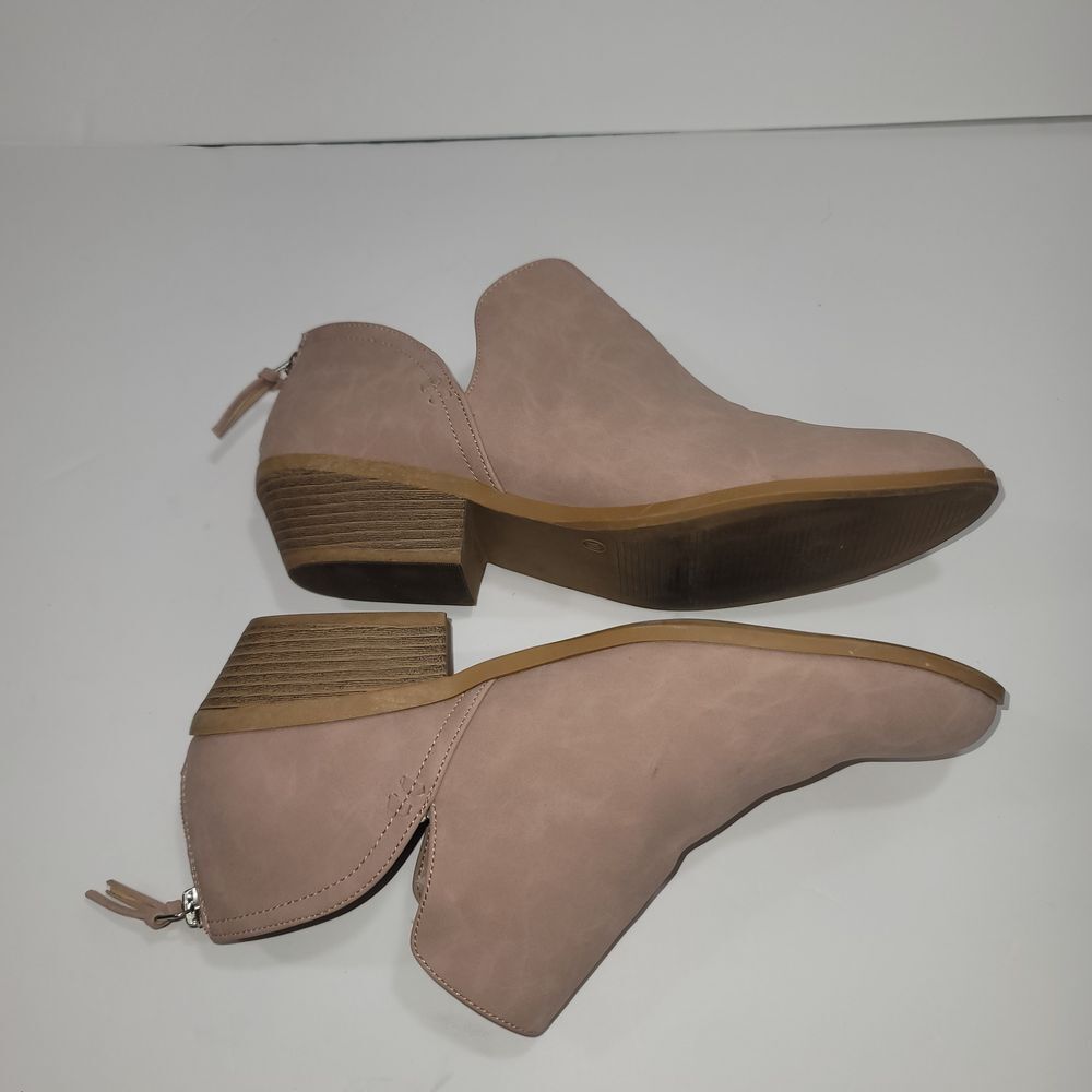 Western Ankle Booties 10 Suede Block Heel Festival Boho‎ Minimalist Office Work - Picture 8 of 9